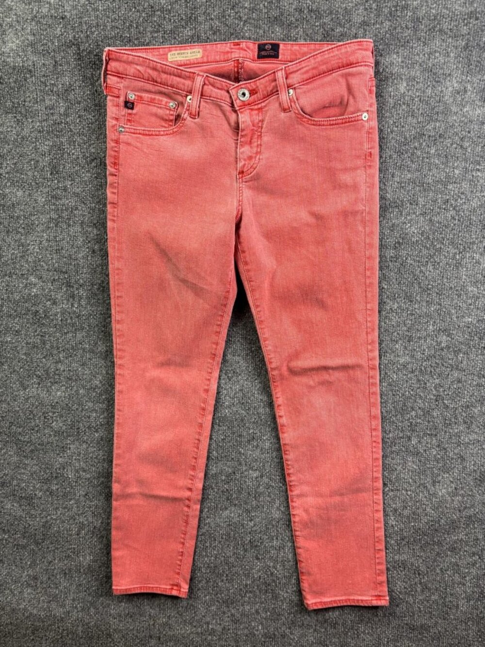 AG Adriano Goldschmied‎ Stevie Ankle Jeans Womens 29R Pink Mid Rise Stretch